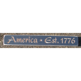 Primitive Engraved Wood Block  America Est 1776   