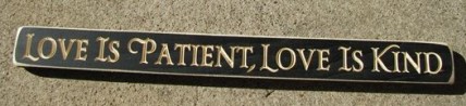 1814B - Love Is Patient, Love is Kind engraved wood block 