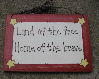 191F-Land of the Free wood sign 191F-Land of the Free wood sign