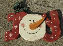 19805J - Joy Snowman Wood Sign 