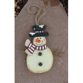 2813R - Maroon Wood Snowman Top Hat
