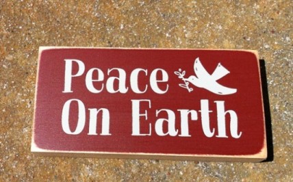 POE2069 Peace on Earth Wood Primitive Block POE2069 Peace on Earth Wood Primitive Block