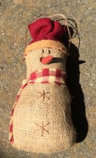 21010MH - Burlap Snowman Ornament