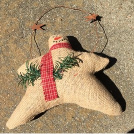  Burlap Hanging Star Snowman  