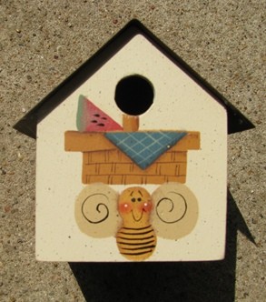 2104BWB- Bee Watermelon Birdhouse Tin Roof  2104BWB- Bee Watermelon Birdhouse Tin Roof