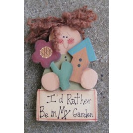 2110G -I'd Rather be in  my Garden wood doll