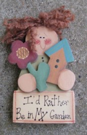 2110G -I'd Rather be in  my Garden wood doll