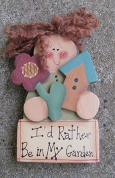 2110G -I'd Rather be in  my Garden wood doll