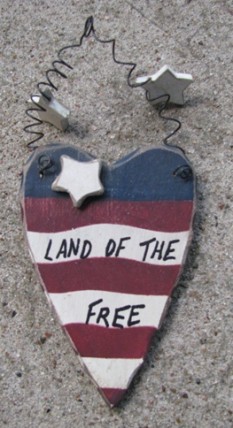 21685- Land of the Free wood Patrioic Heart 21685- Land of the Free wood Patrioic Heart