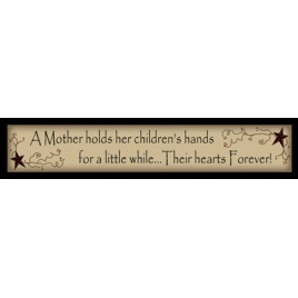 225MHCH - A Mother Holds her children's hands wood block 