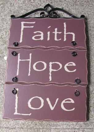 2392FHL-Faith Hope Love Wood Sign 