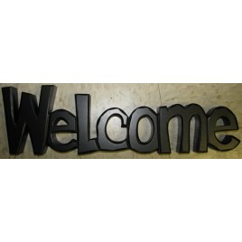 2403W - Welcome Black Wood Block 