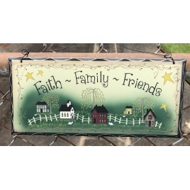  2476FFF Faith Family Friends Wood Sign 