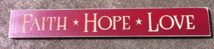 Primitive Wood Block Engraved Faith Hope Love Primitive Wood Block Engraved Faith Hope Love