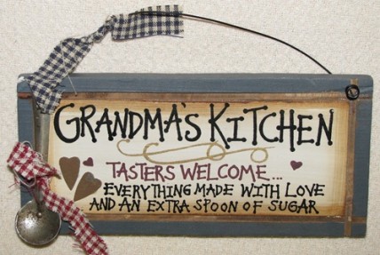 27066GK - Grandmas Kitchen Tasters Welcome Wood Sign