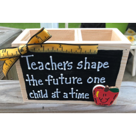 Teacher Gift 2713DC Teachers Shape the Future one child at a time Wood  Supply Box Teacher Gift 2713DC Teachers Shape the Future one child at a time Wood  Supply Box