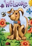 Welcome Springtime Puppy Garden Flag 2745