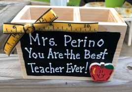 Teacher Gifts 2757ER (Teachers Name) You Are the Best Teacher Ever! Supply Wood Box
