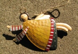 Angel Tin Christmas Ornament 2758Y- Angel Gold 