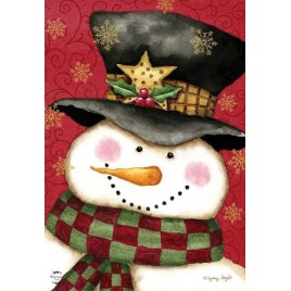  House Flag 2803 Holly Jolly Snowman House Flag 