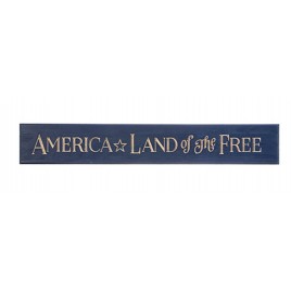 America * Land of the Free Engraved Wood Sign 