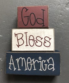 God Bless America MINI wood stacking blocks