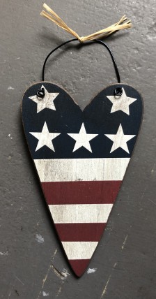Patriotic Wood Heart Ornament Patriotic Wood Heart Ornament