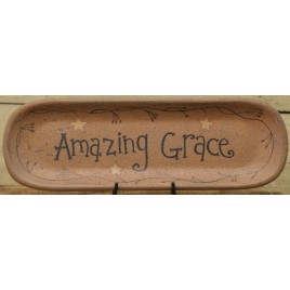 Primitive Wood Oval Plate 30860- Amazing Grace Primitive Wood Oval Plate 30860- Amazing Grace