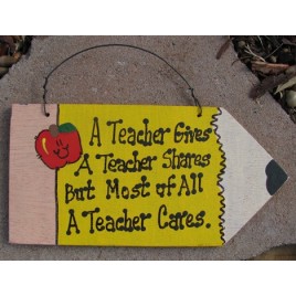 Teacher Gifts 30P A Teacher Cares Wooden Pencils Hand Painted 
