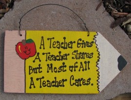 Teacher Gifts 30P A Teacher Cares Wooden Pencils Hand Painted 
