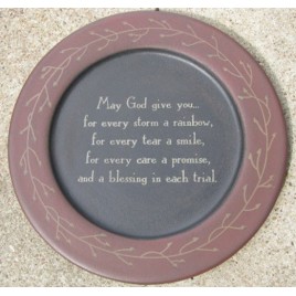 Primitive Wood Plate 31244M - May God Give You...