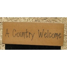 Primitive Wood Block 31417ACW - A Country Welcome Primitive Wood Block 31417ACW - A Country Welcome