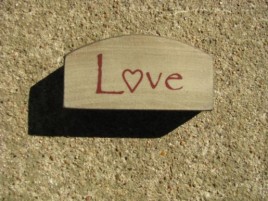 31469LW - Mini Love Arched wood Block Cream