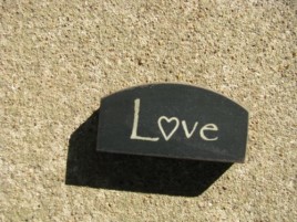 31469LB - Mini Love Arched wood Block Black