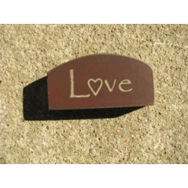 31469BR - Mini Love Arched wood Block Burgundy 31469BR - Mini Love Arched wood Block Burgundy