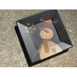 Primitive Wood Snowman Plate 31485ID- Have an Ice Day Primitive Wood Snowman Plate 31485ID- Have an Ice Day