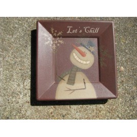 Primitive Wood Snowman Plate 31485lc-Let's Chill Primitive Wood Snowman Plate 31485lc-Let's Chill