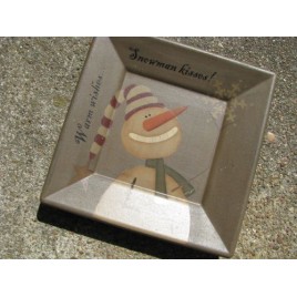 Primitive Wood Snowman Plate 31485sk-Snowman Kisses Primitive Wood Snowman Plate 31485sk-Snowman Kisses