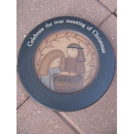   Wood Plate    31488- Celebrate the True Meaning of Christmas