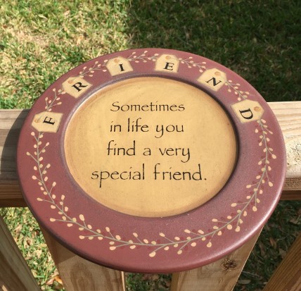 Primitive Wood Plate 31493D - Friend Tag  