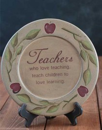 31527A -Teachers who love teaching wood plate 