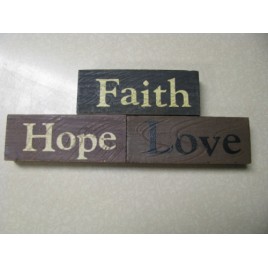 31541FHL-Faith Hope Love wood block set of 3 31541FHL-Faith Hope Love wood block set of 3