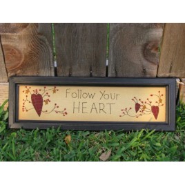 31828F - Follow Your Heart Black framed stitchery 31828F - Follow Your Heart Black framed stitchery