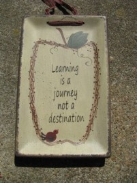 32093L- Learning is a Journey not a destination wood plate 