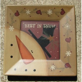 32180BS - Best in Snow snowman wood plate 32180BS - Best in Snow snowman wood plate