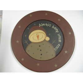 Snowman Wood Plate 32181A - Always Keep your Cool Snowman Wood Plate 32181A - Always Keep your Cool