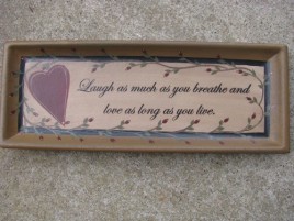 Primitive Wood Plate 32189 - Love & Laughter 