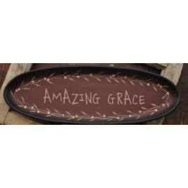 Primitive Wood Plate 32207- Amazing Grace Primitive Wood Plate 32207- Amazing Grace