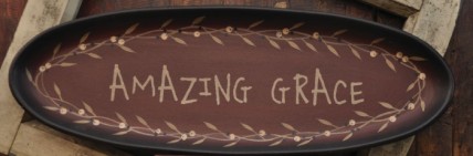 Primitive Wood Plate 32207- Amazing Grace 