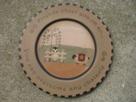 32230GF-A Friend Cheers You On so you can overcome any obstacle Wood Plate 